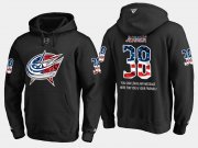 Wholesale Cheap Blue Jackets #38 Boone Jenner NHL Banner Wave Usa Flag Black Hoodie