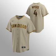 Wholesale Cheap Men's San Diego Padres #4 Wil Myers Sand Brown Nike 2020 Replica Alternate Jersey
