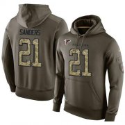 Wholesale Cheap NFL Men's Nike Atlanta Falcons #21 Deion Sanders Stitched Green Olive Salute To Service KO Performance Hoodie