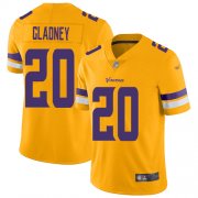 Wholesale Cheap Nike Vikings #20 Jeff Gladney Gold Youth Stitched NFL Limited Inverted Legend Jersey