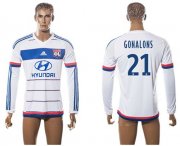 Wholesale Cheap Lyon #21 Gonalons Home Long Sleeves Soccer Club Jersey