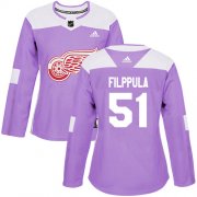 Wholesale Cheap Adidas Red Wings #51 Valtteri Filppula Purple Authentic Fights Cancer Women's Stitched NHL Jersey