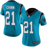 Wholesale Cheap Nike Panthers #21 Jeremy Chinn Blue Women's Stitched NFL Limited Rush Jersey