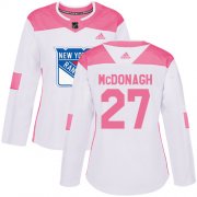 Wholesale Cheap Adidas Rangers #27 Ryan McDonagh White/Pink Authentic Fashion Women's Stitched NHL Jersey