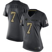 Wholesale Cheap Nike Panthers #7 Kyle Allen Black Women's Stitched NFL Limited 2016 Salute to Service Jersey