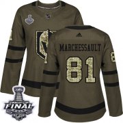 Wholesale Cheap Adidas Golden Knights #81 Jonathan Marchessault Green Salute to Service 2018 Stanley Cup Final Women's Stitched NHL Jersey