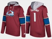 Wholesale Cheap Avalanche #1 Semyon Varlamov Burgundy Name And Number Hoodie