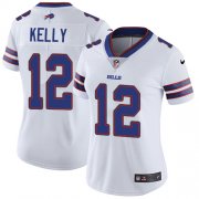 Wholesale Cheap Nike Bills #12 Jim Kelly White Women's Stitched NFL Vapor Untouchable Limited Jersey