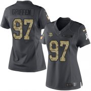Wholesale Cheap Nike Vikings #97 Everson Griffen Black Women's Stitched NFL Limited 2016 Salute To Service Jersey