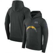 Wholesale Cheap NFL Men's Los Angeles Chargers Nike Anthracite Crucial Catch Performance Pullover Hoodie