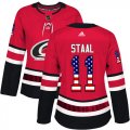Wholesale Cheap Adidas Hurricanes #11 Jordan Staal Red Home Authentic USA Flag Women's Stitched NHL Jersey