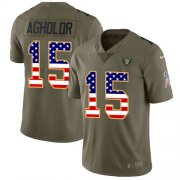 Wholesale Cheap Nike Raiders #15 Nelson Agholor Olive/USA Flag Men's Stitched NFL Limited 2017 Salute To Service Jersey