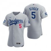 Wholesale Cheap Los Angeles Dodgers #5 Corey Seager Gray 2020 World Series Champions Jersey