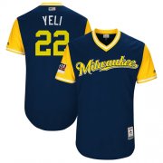 Wholesale Cheap Brewers #22 Christian Yelich Navy "Yeli" Players Weekend Authentic Stitched MLB Jersey