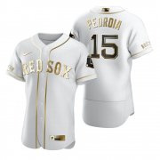 Wholesale Cheap Boston Red Sox #15 Dustin Pedroia White Nike Men's Authentic Golden Edition MLB Jersey