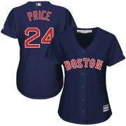 Wholesale Cheap Red Sox #24 David Price Navy Blue Alternate Women's Stitched MLB Jersey