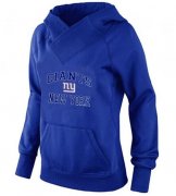 Wholesale Cheap Women's New York Giants Heart & Soul Pullover Hoodie Blue