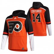 Wholesale Cheap Philadelphia Flyers #14 Sean Couturier Adidas Reverse Retro Pullover Hoodie Orange
