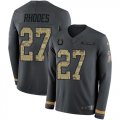 Wholesale Cheap Nike Colts #27 Xavier Rhodes Anthracite Salute to Service Youth Stitched NFL Limited Therma Long Sleeve Jersey