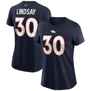 Wholesale Cheap Denver Broncos #30 Phillip Lindsay Nike Women's Team Player Name & Number T-Shirt Navy
