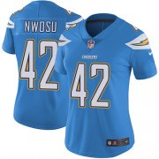 Wholesale Cheap Nike Chargers #42 Uchenna Nwosu Electric Blue Alternate Women's Stitched NFL Vapor Untouchable Limited Jersey