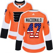 Wholesale Cheap Adidas Flyers #47 Andrew MacDonald Orange Home Authentic USA Flag Women's Stitched NHL Jersey