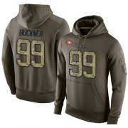 Wholesale Cheap NFL Men's Nike San Francisco 49ers #99 DeForest Buckner Stitched Green Olive Salute To Service KO Performance Hoodie