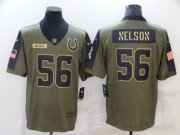 Wholesale Cheap Men's Indianapolis Colts #56 Quenton Nelson Nike Olive 2021 Salute To Service Limited Player Jersey