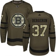 Wholesale Cheap Adidas Bruins #37 Patrice Bergeron Green Salute to Service Stitched NHL Jersey