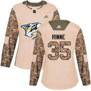 Wholesale Cheap Adidas Predators #35 Pekka Rinne Camo Authentic 2017 Veterans Day Women's Stitched NHL Jersey