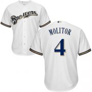 Wholesale Cheap Brewers #4 Paul Molitor White Cool Base Stitched Youth MLB Jersey
