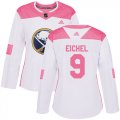 Wholesale Cheap Adidas Sabres #9 Jack Eichel White/Pink Authentic Fashion Women's Stitched NHL Jersey