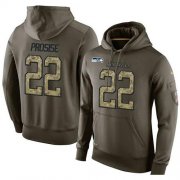 Wholesale Cheap NFL Men's Nike Seattle Seahawks #22 C. J. Prosise Stitched Green Olive Salute To Service KO Performance Hoodie