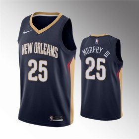 Wholesale Cheap Men\'s New Orleans Pelicans #25 Trey Murphy III Navy Icon Edition Stitched Jersey