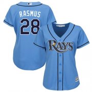 Wholesale Cheap Rays #28 Colby Rasmus Light Blue Alternate Women's Stitched MLB Jersey