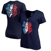 Wholesale Cheap Boston Red Sox #50 Mookie Betts Majestic Women's 2019 Spring Training Name & Number V-Neck T-Shirt Navy