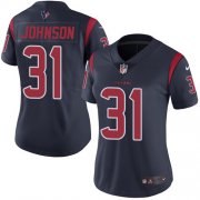 Wholesale Cheap Nike Texans #31 David Johnson Navy Blue Women's Stitched NFL Limited Rush Jersey