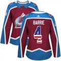 Wholesale Cheap Adidas Avalanche #4 Tyson Barrie Burgundy Home Authentic USA Flag Women's Stitched NHL Jersey