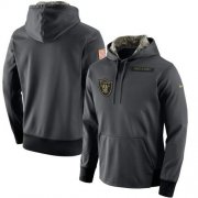Wholesale Cheap Men's Oakland Raiders Nike Anthracite Salute to Service Player Performance Hoodie