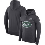 Wholesale Cheap NFL Men's New York Jets Nike Anthracite Crucial Catch Performance Pullover Hoodie