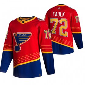 Wholesale Cheap St. Louis Blues #72 Justin Faulk Red Men\'s Adidas 2020-21 Reverse Retro Alternate NHL Jersey