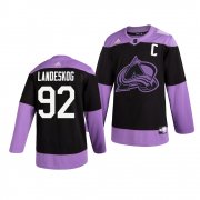 Wholesale Cheap Colorado Avalanche #92 Gabriel Landeskog Adidas Men's Hockey Fights Cancer Practice NHL Jersey Black