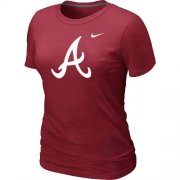 Wholesale Cheap Women's Atlanta Braves Heathered Nike Red Blended T-Shirt