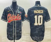 Wholesale Cheap Men's Kansas City Chiefs #10 Isiah Pacheco Grey Camo With Super Bowl LVII Patch Cool Base Stitched Baseball Jersey