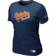 Wholesale Cheap Women's Baltimore Orioles Nike Short Sleeve Practice MLB T-Shirt Midnight Blue