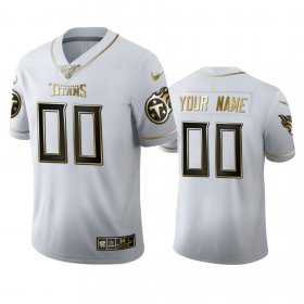 Wholesale Cheap Tennessee Titans Custom Men\'s Nike White Golden Edition Vapor Limited NFL 100 Jersey