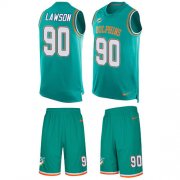 Wholesale Cheap Nike Dolphins #90 Shaq Lawson Aqua Green Team Color Men's Stitched NFL Limited Tank Top Suit Jersey