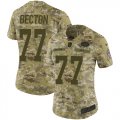 Wholesale Cheap Nike Jets #77 Mekhi Becton Camo Women's Stitched NFL Limited 2018 Salute To Service Jersey
