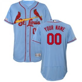 Wholesale Men\'s St. Louis Cardinals Custom Nike Light Blue Stitched MLB Flex Base Jersey