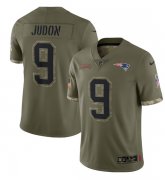 Wholesale Cheap Men's New England Patriots #9 Matt Judon 2022 Olive Salute To Service Limited Stitched Jersey
